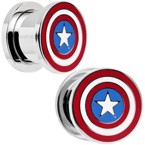 1/2 Stainless Steel Licensed Captain America Screw Fit Plug Set