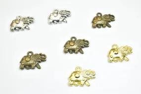 18 PCs Elephant Animal Antique Silver/Antique Green/Gold Alloy Charm Beads Size 16x12mm Jump Ring Size 1.5mm For Jewelry Making