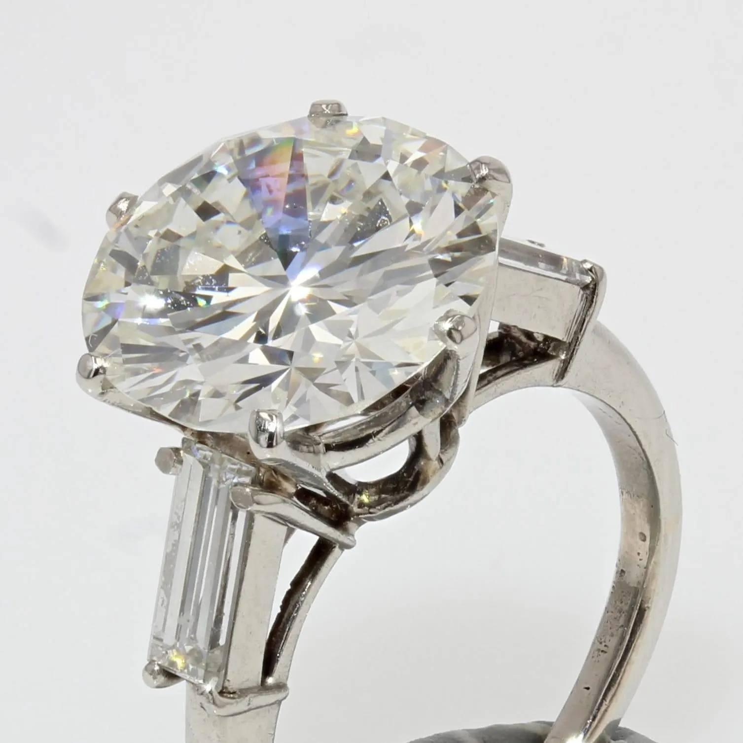 1970s French Mauboussin 4, 17 Carat Diamond Platinum Solitaire Ring