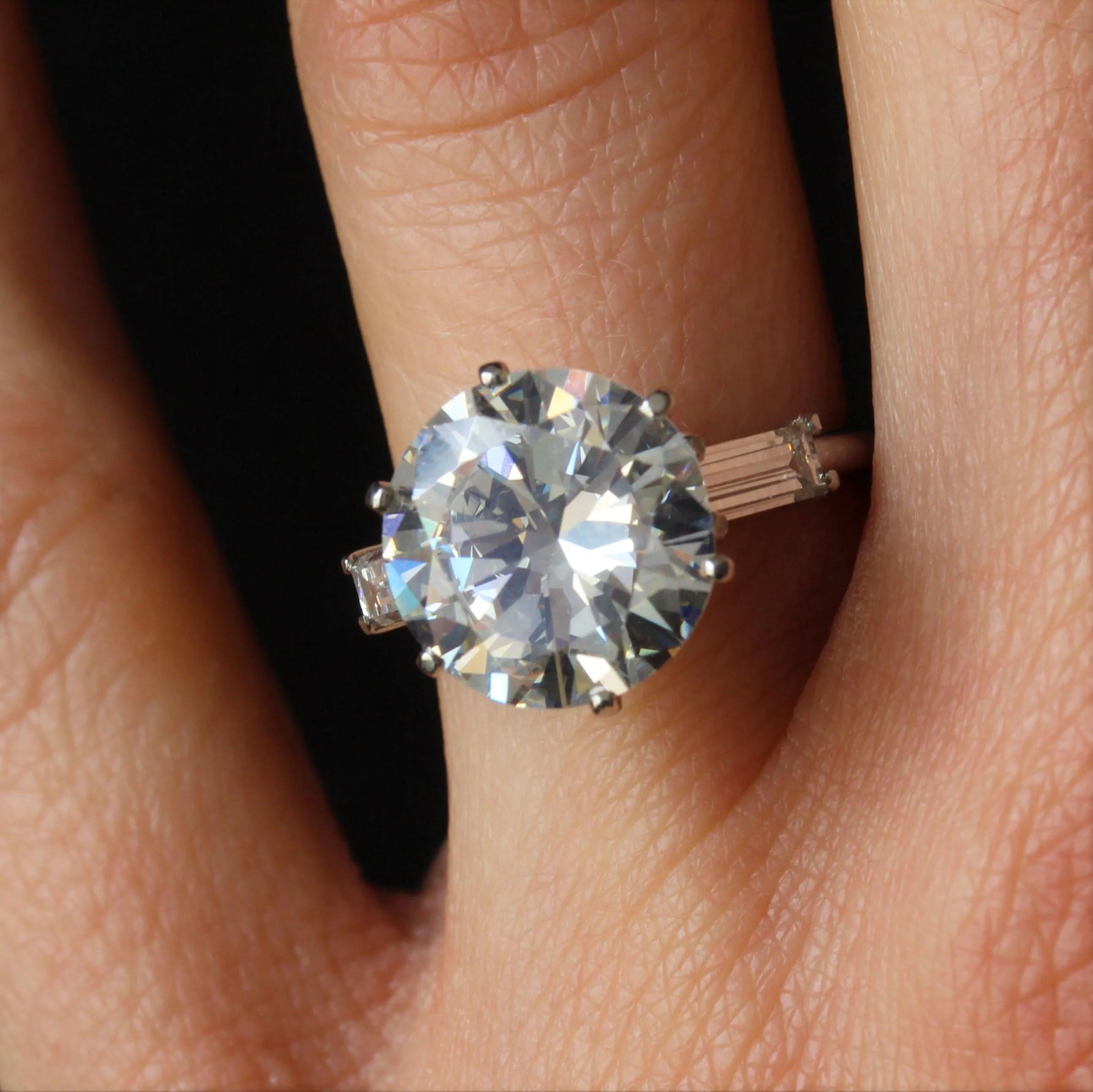 1970s French Mauboussin 4, 17 Carat Diamond Platinum Solitaire Ring