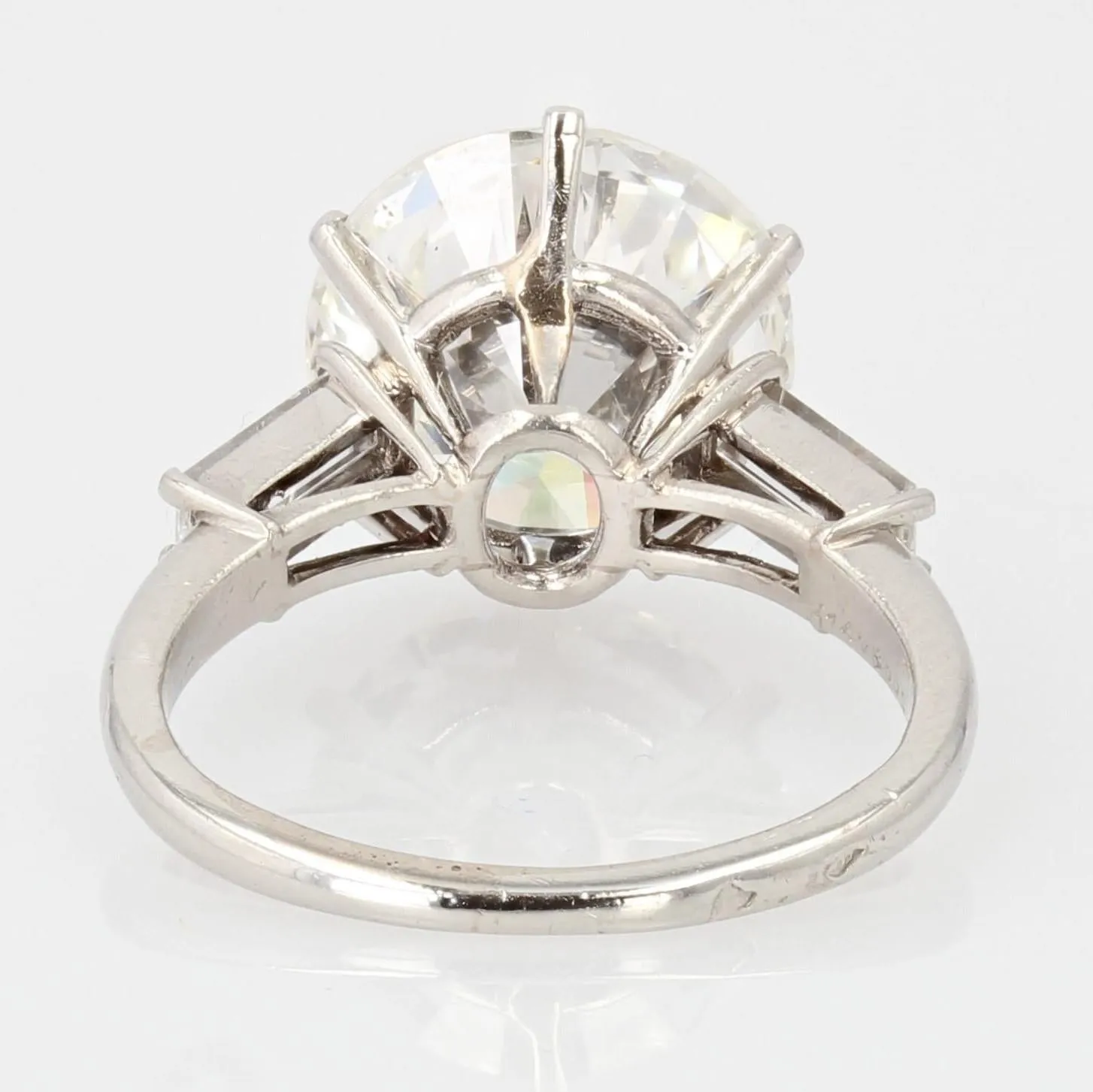 1970s French Mauboussin 4, 17 Carat Diamond Platinum Solitaire Ring