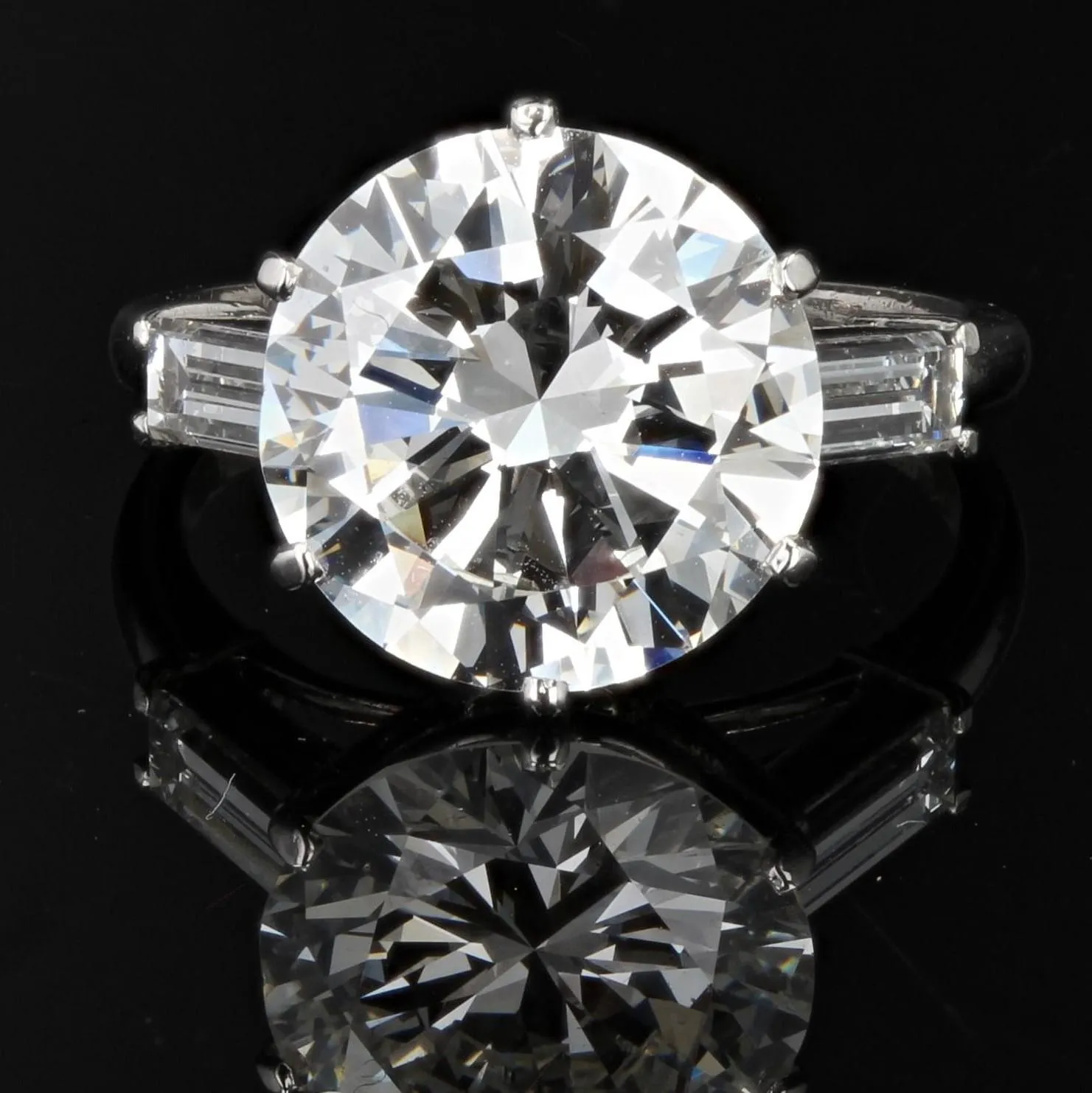 1970s French Mauboussin 4, 17 Carat Diamond Platinum Solitaire Ring