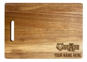 Akron Zips Personalized Corner-Emblem Acacia Cutting Board - 10 x 14 Engraved Design