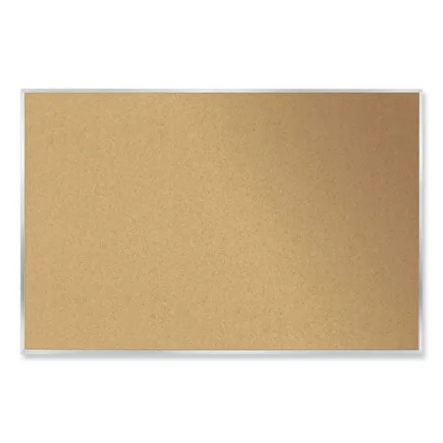 Aluminum-frame Natural Corkboard, 46.5 X 36, Tan Surface, Satin Aluminum Frame