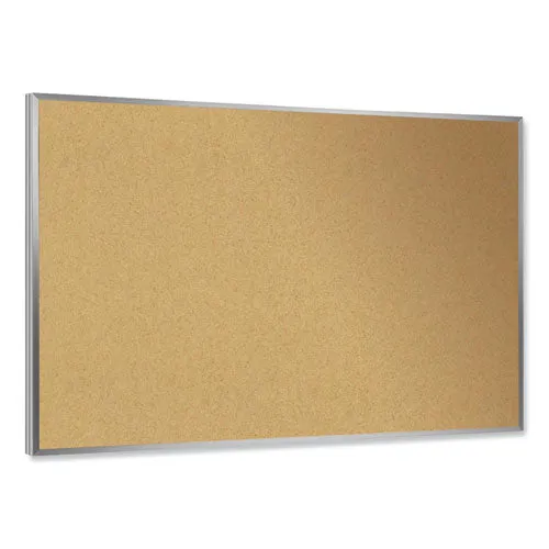 Aluminum-frame Natural Corkboard, 46.5 X 36, Tan Surface, Satin Aluminum Frame