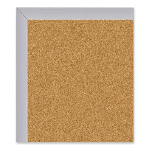 Aluminum-frame Natural Corkboard, 60.5 X 48.5, Tan Surface, Satin Aluminum Frame