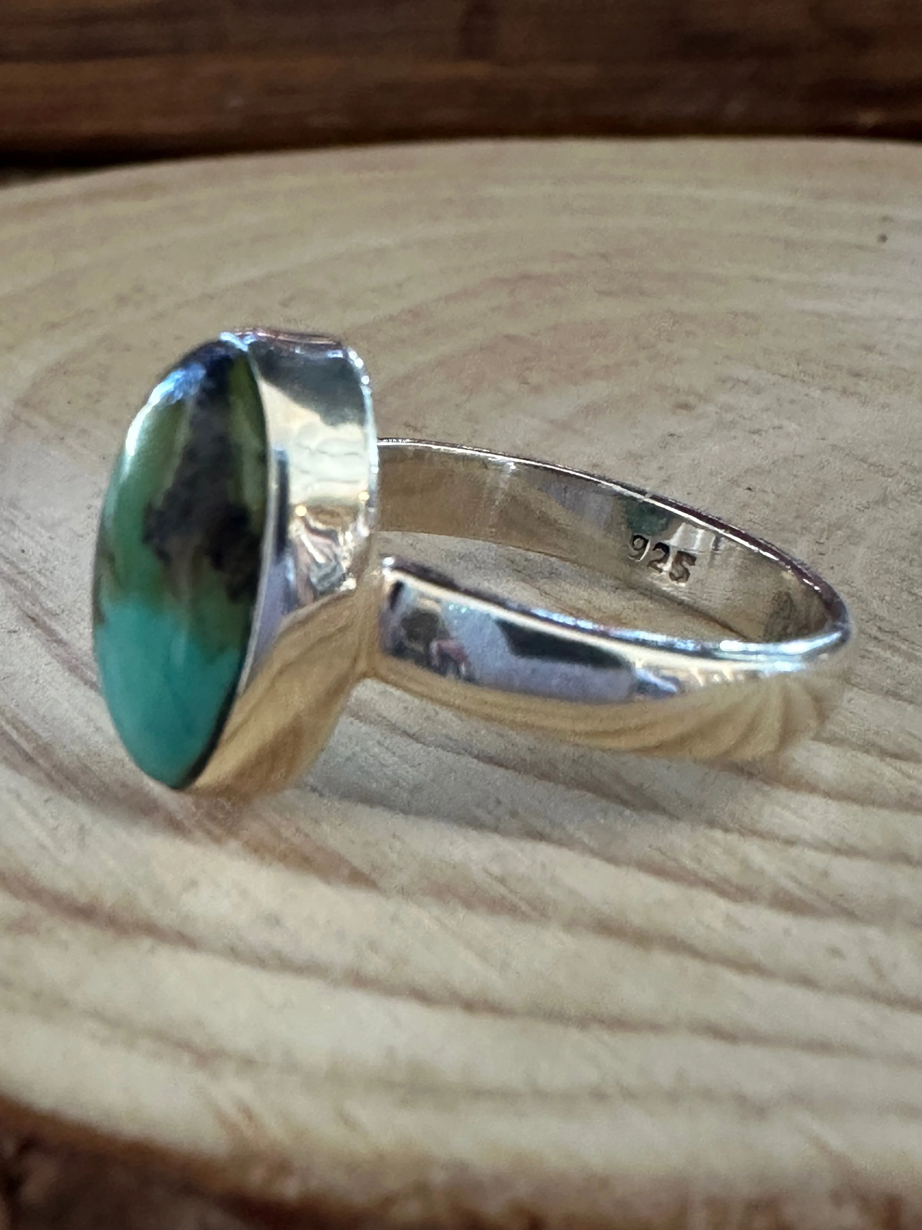 AMERICAN TURQUOISE and Silver Ring • Size 8