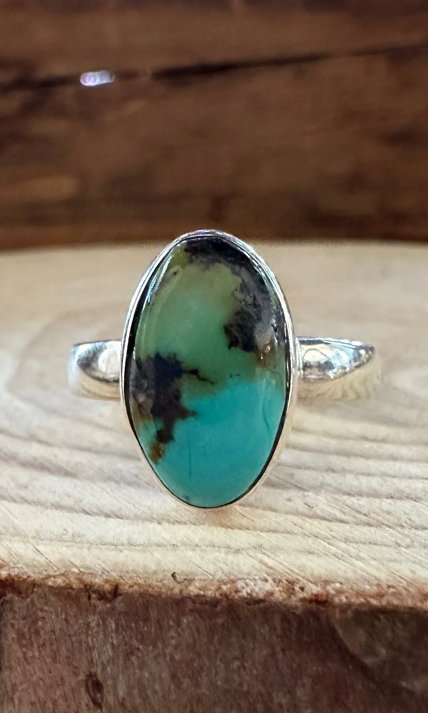 AMERICAN TURQUOISE and Silver Ring • Size 8