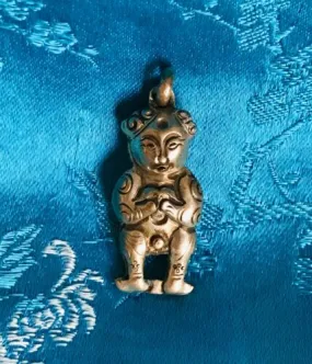 Antique Asian Sterling Silver Belkin Tribal Unusual Man Figurine Charm Pendant