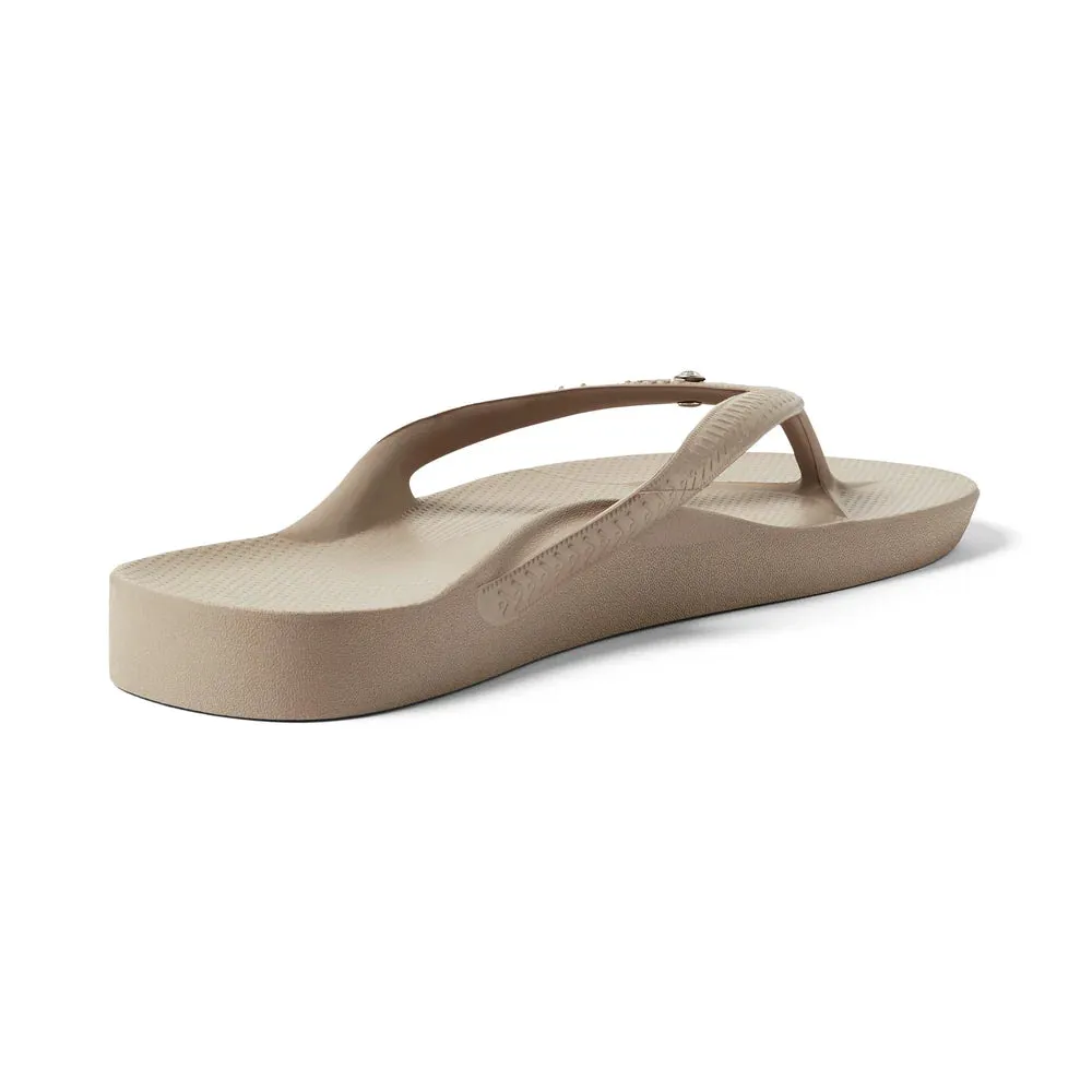 Archies Arch Support Flip Flops in Crystal Taupe