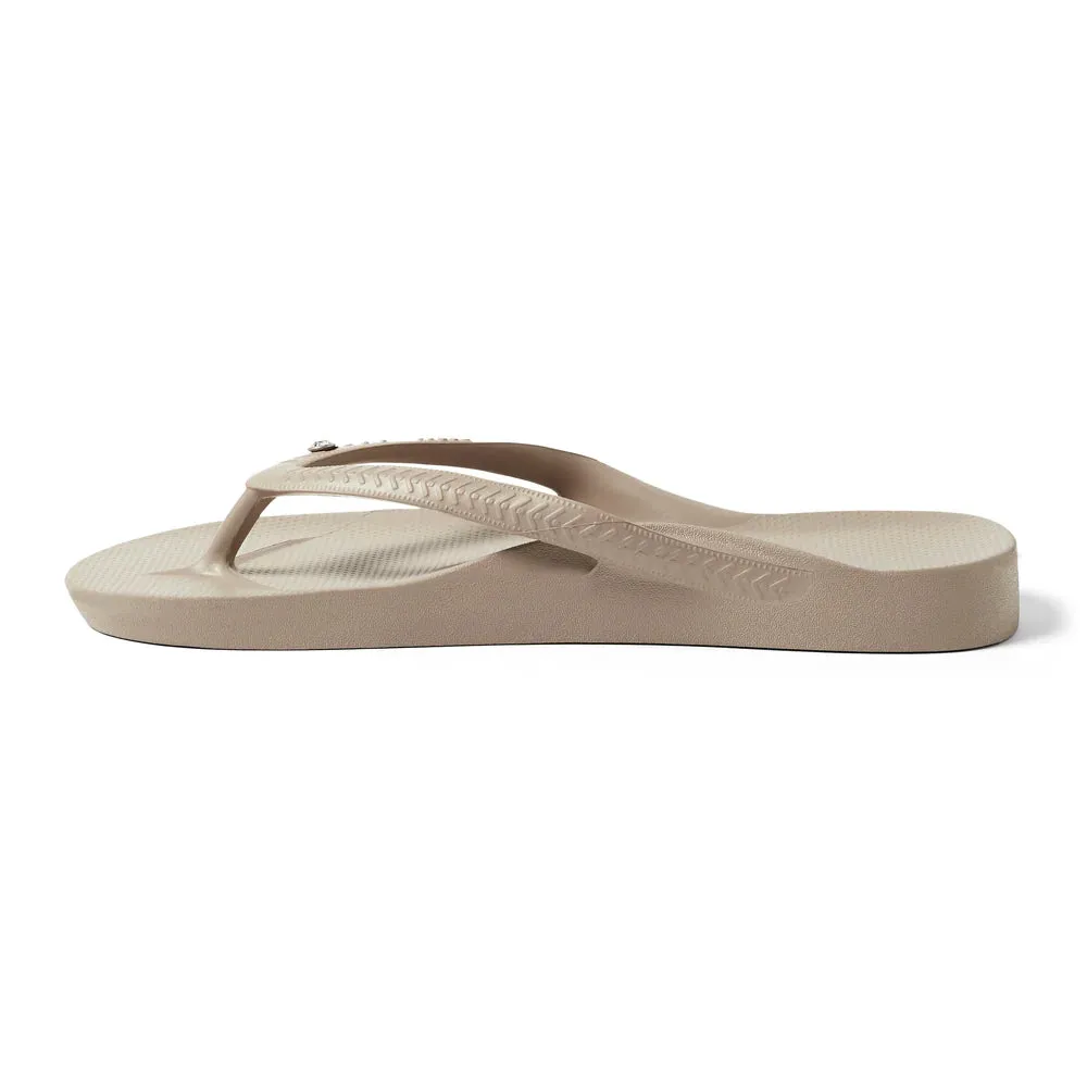 Archies Arch Support Flip Flops in Crystal Taupe