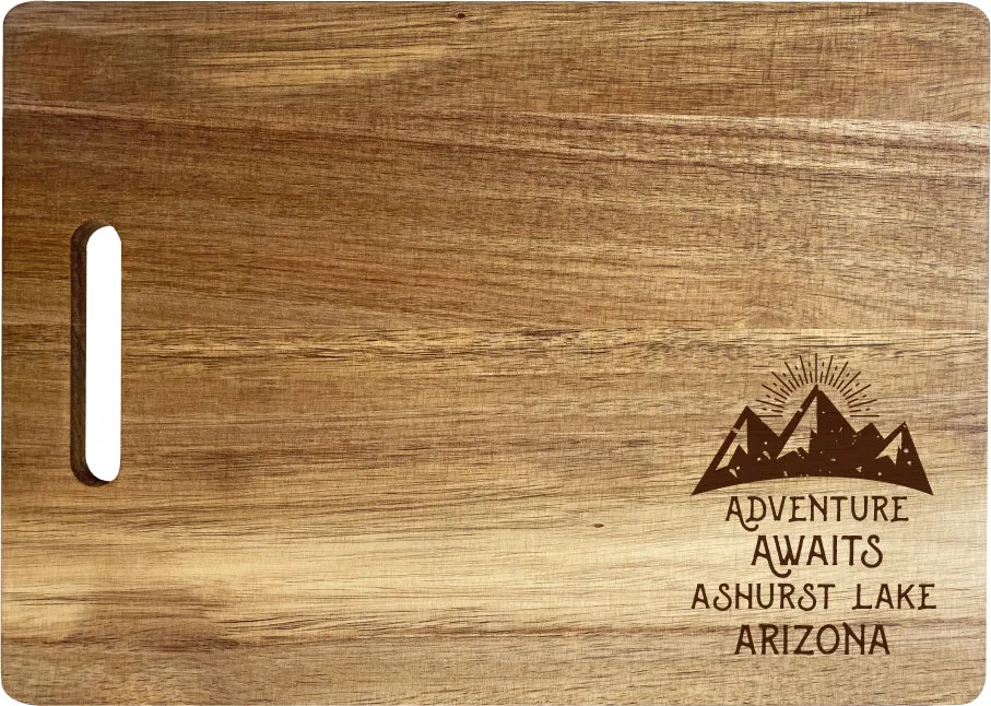 Ashurst Lake Arizona Camping Souvenir Engraved Wooden Cutting Board 14 x 10 Acacia Wood Adventure Awaits Design