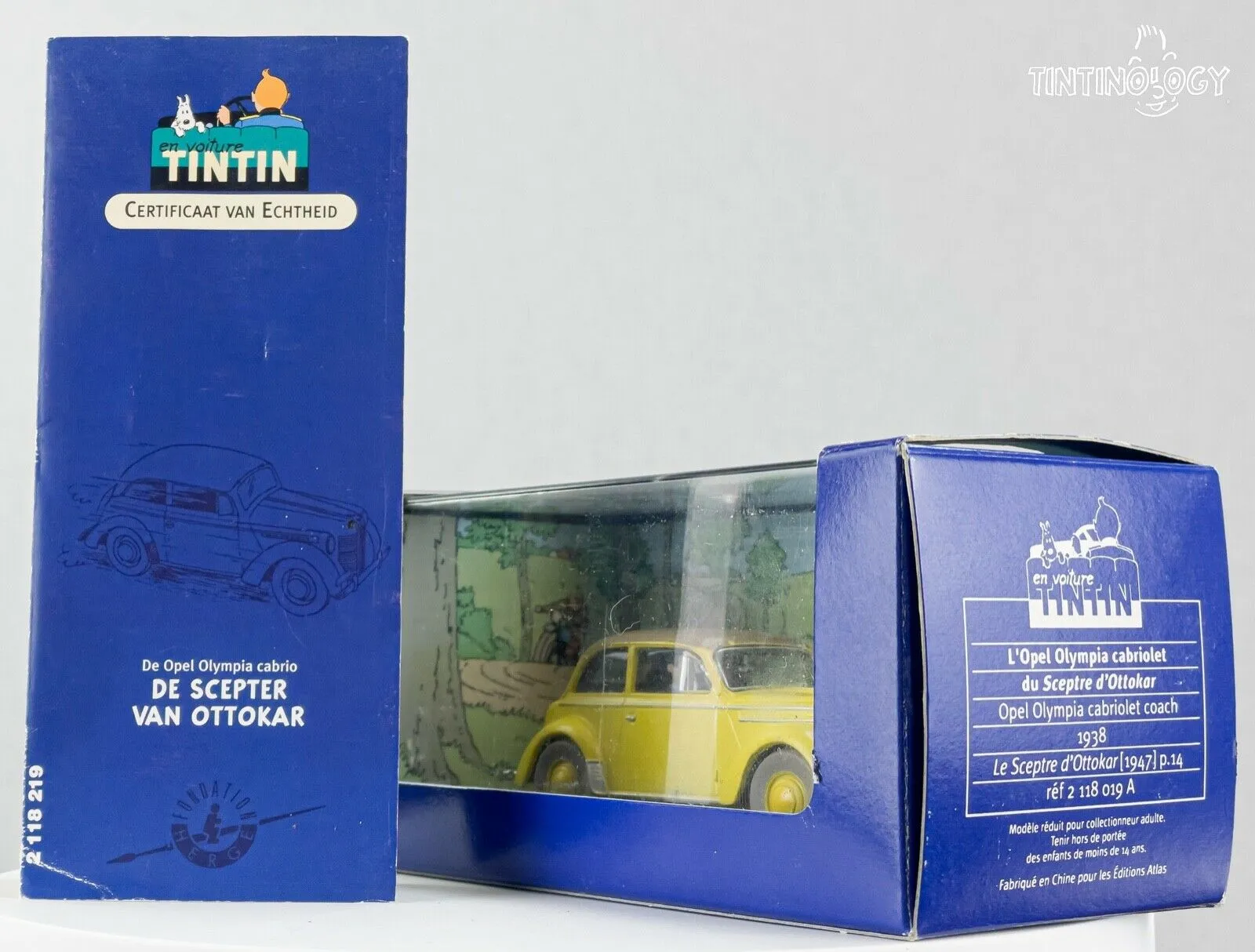 ATLAS TINTIN CAR # 19 Opel Olympia - Ottokar Herge model car 1/43 Scale Voiture