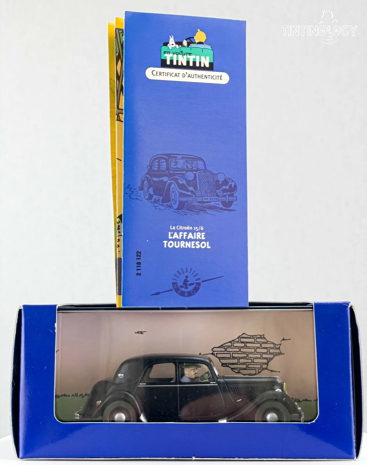 ATLAS TINTIN CAR #22 Citroen 15/6 Calculus Affair Herge model 1/43 Scale Voiture