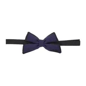 baby band felt embroidered with bow - navy