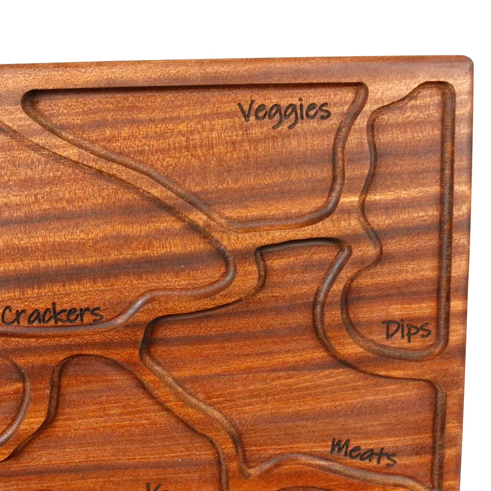 Bad Boy Boards Bite Caitlin Charcuterie Board Sapele Wood 12x18x1 BITE-CAITLIN