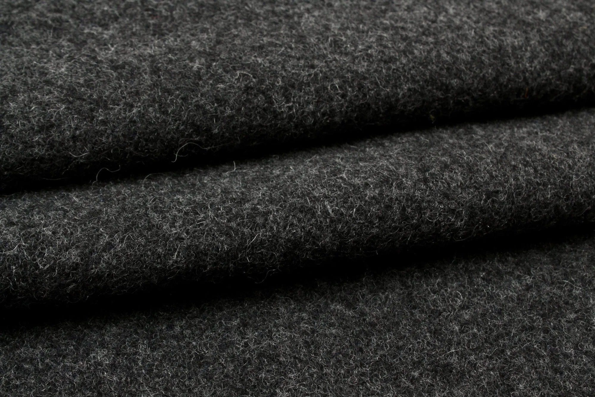 Bi-color Double Face Recycled Wool - Dark Brown/ Dark Grey