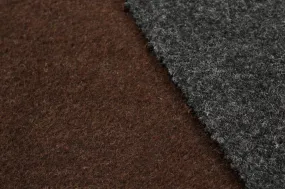 Bi-color Double Face Recycled Wool - Dark Brown/ Dark Grey