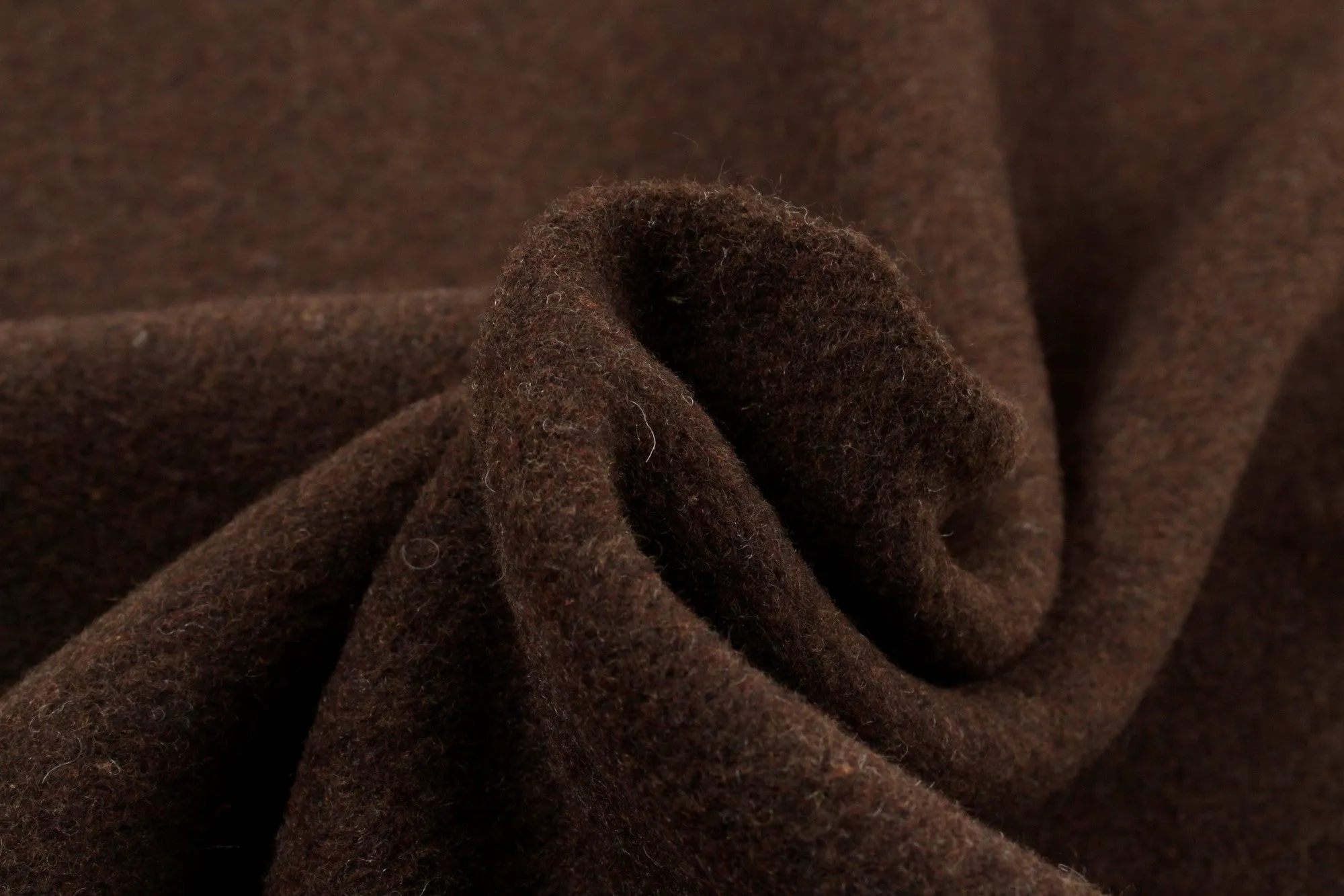 Bi-color Double Face Recycled Wool - Dark Brown/ Dark Grey