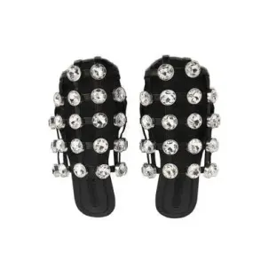 Black Crystal Slippers