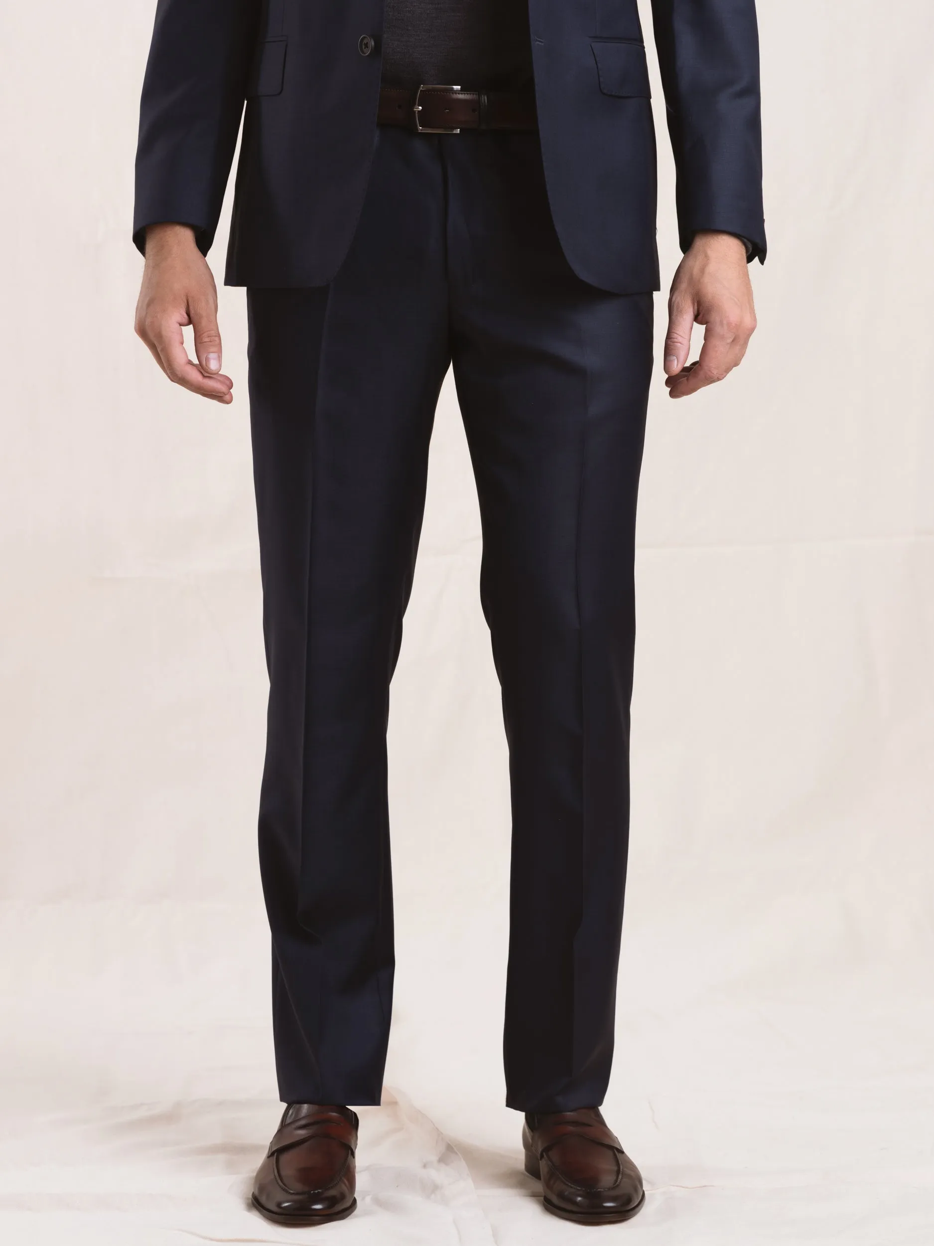 Blue Wool-Cotton Suit