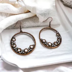 Boho Hoop Earrings - Boho Chic Earrings, Bronze Earrings, Bohemian Accessories, Boho Chic