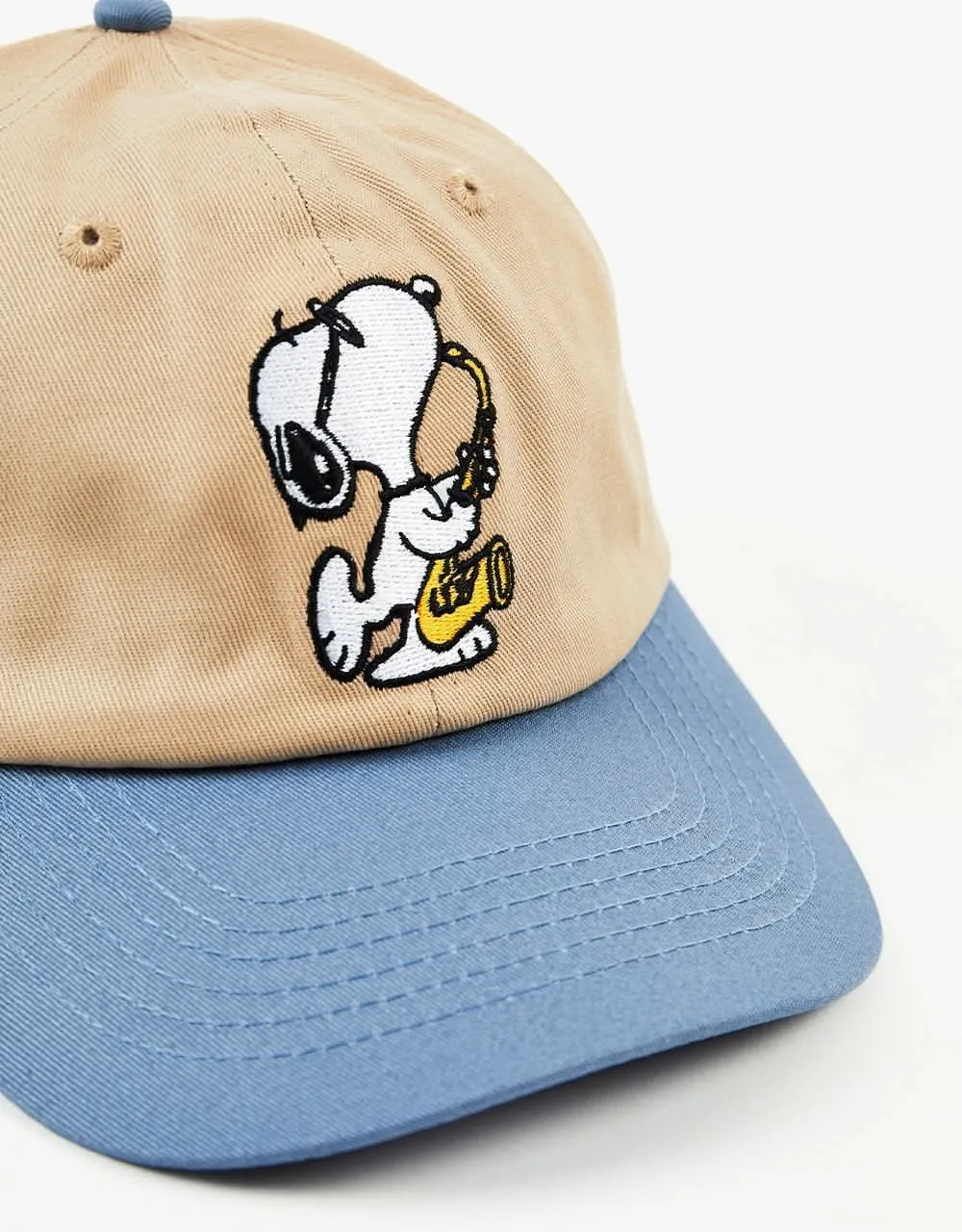 Butter Goods x Peanuts Jazz 6 Panel Cap - Khaki/Blue