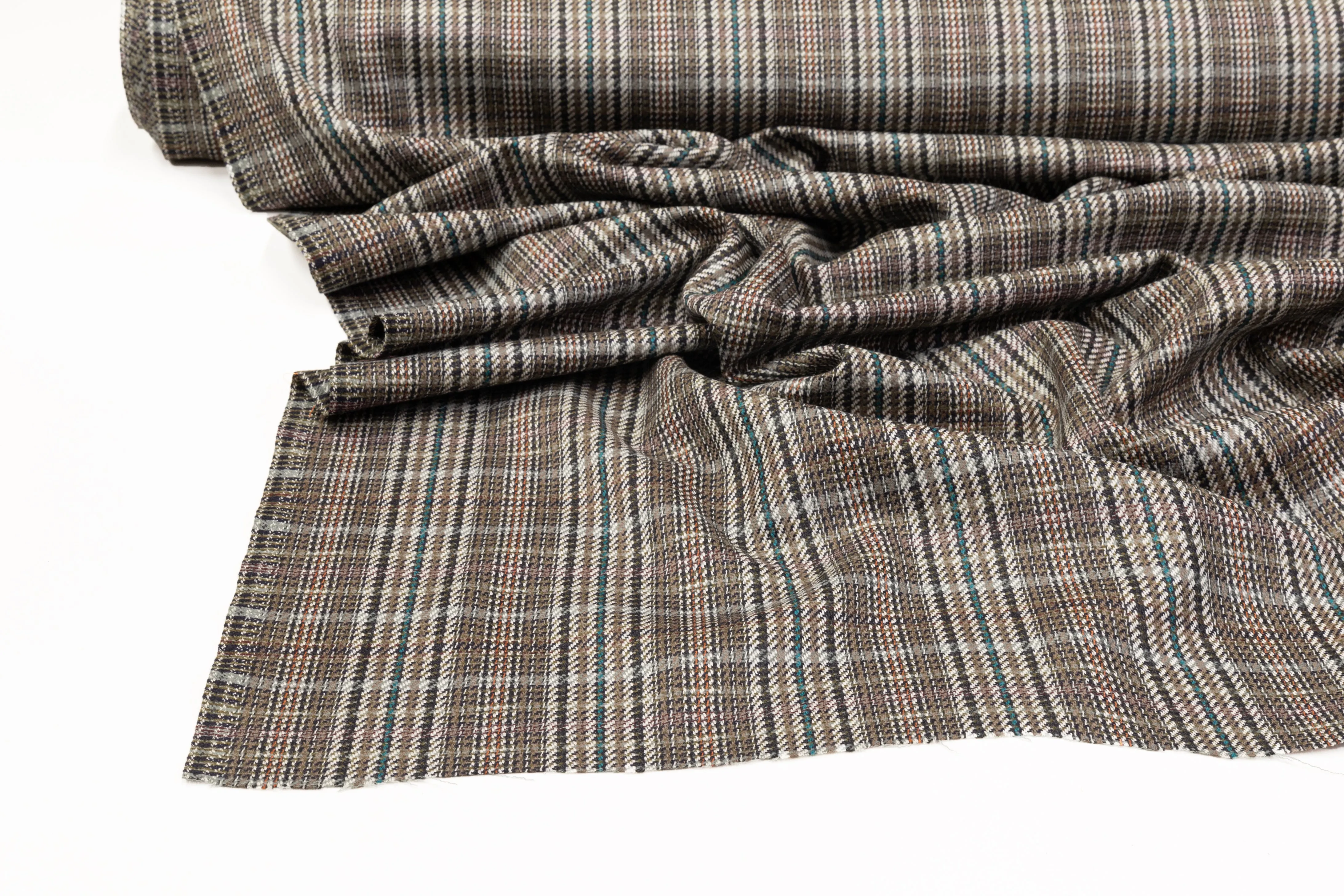 Checked Italian Wool Suiting - Multicolor