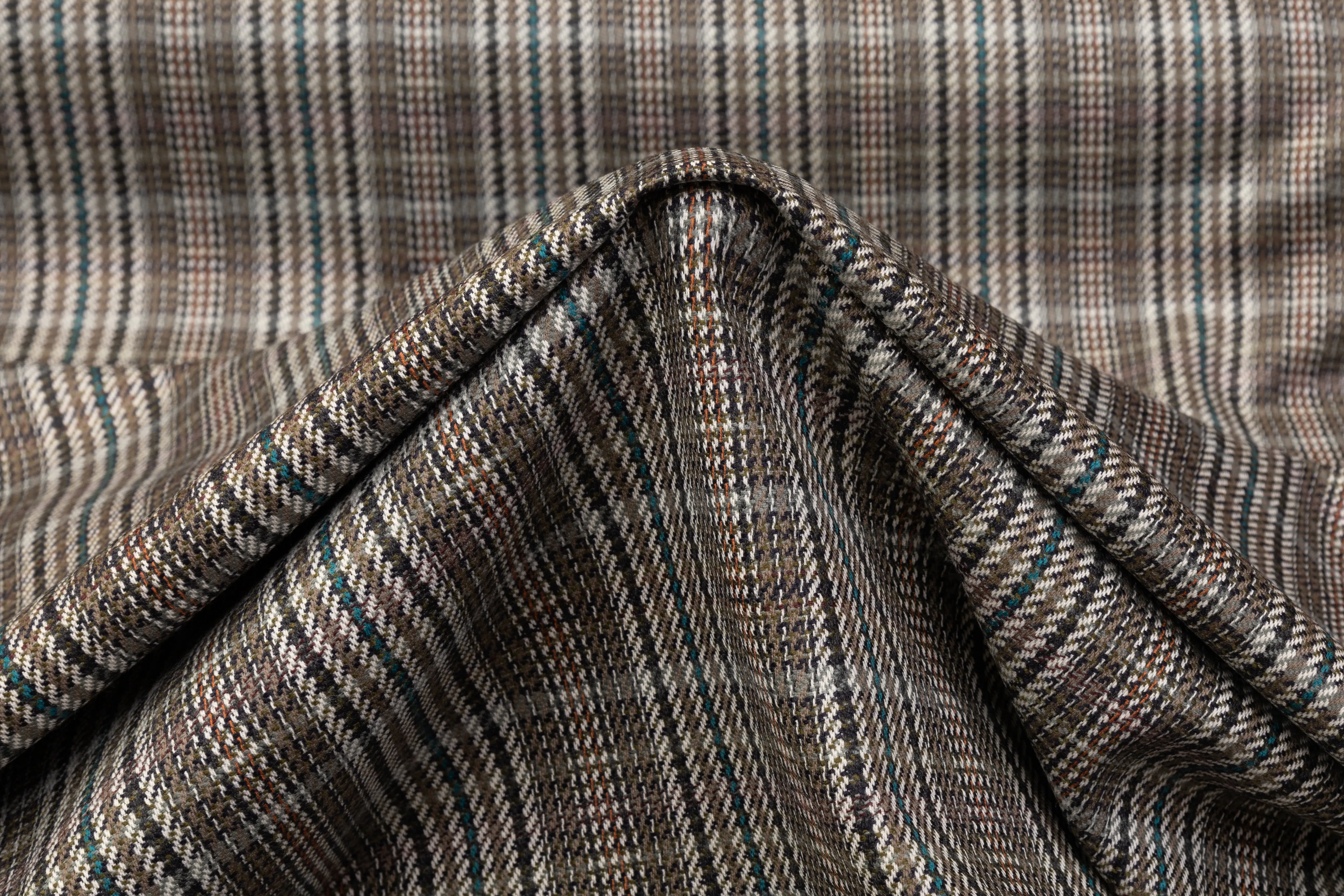 Checked Italian Wool Suiting - Multicolor