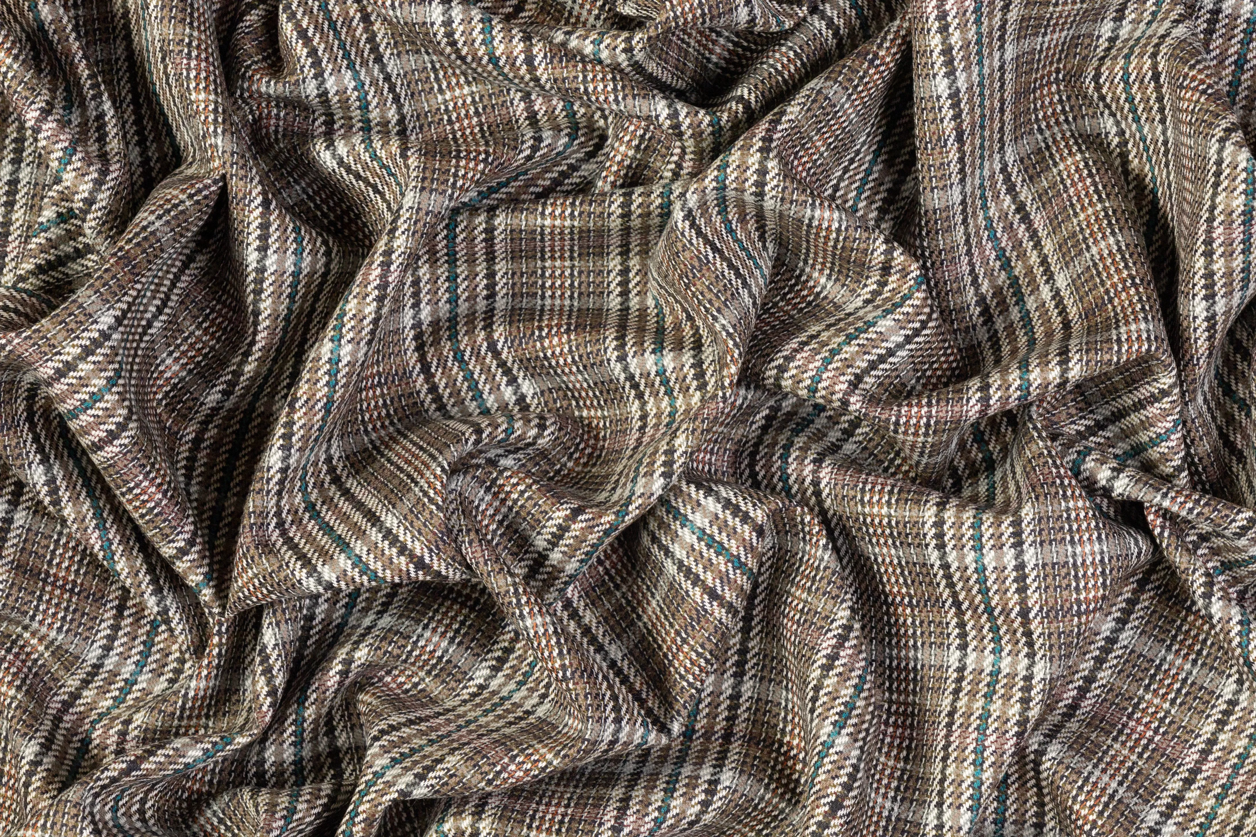 Checked Italian Wool Suiting - Multicolor