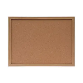 Cork Board With Oak Style Frame, 24 X 18, Tan Surface