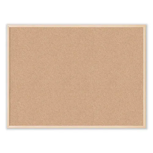 Cork Bulletin Board, 47 X 35, Tan Surface, Birch Wood Frame