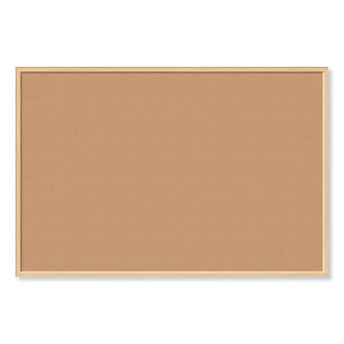 Cork Bulletin Board, 70 X 47, Tan Surface, Birch Wood Frame