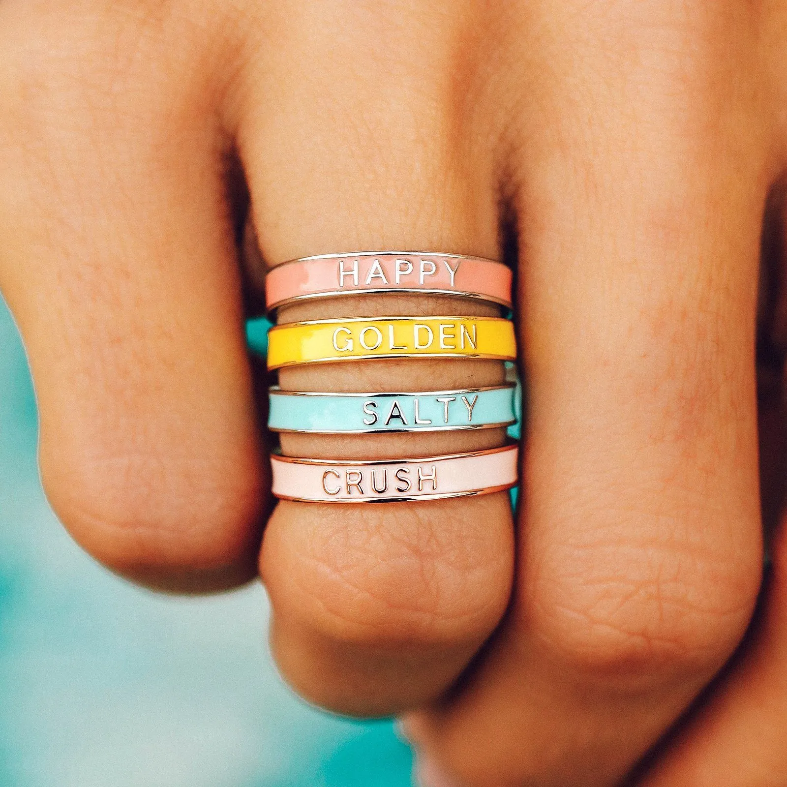 Crush Enamel Word Ring