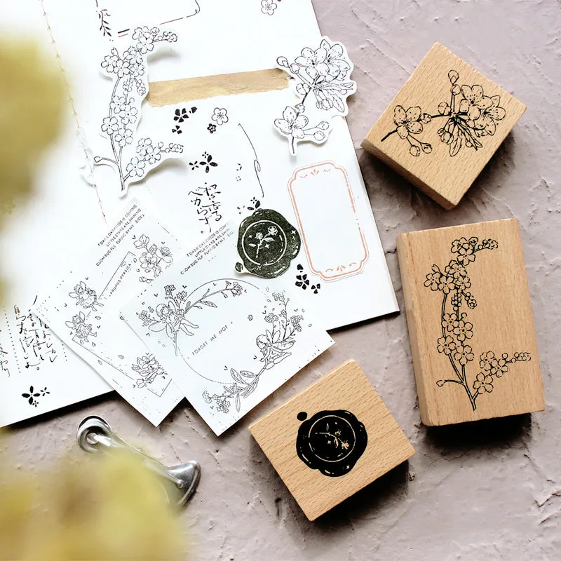 Cute Peach Fairy Wooden Rubber Stamp