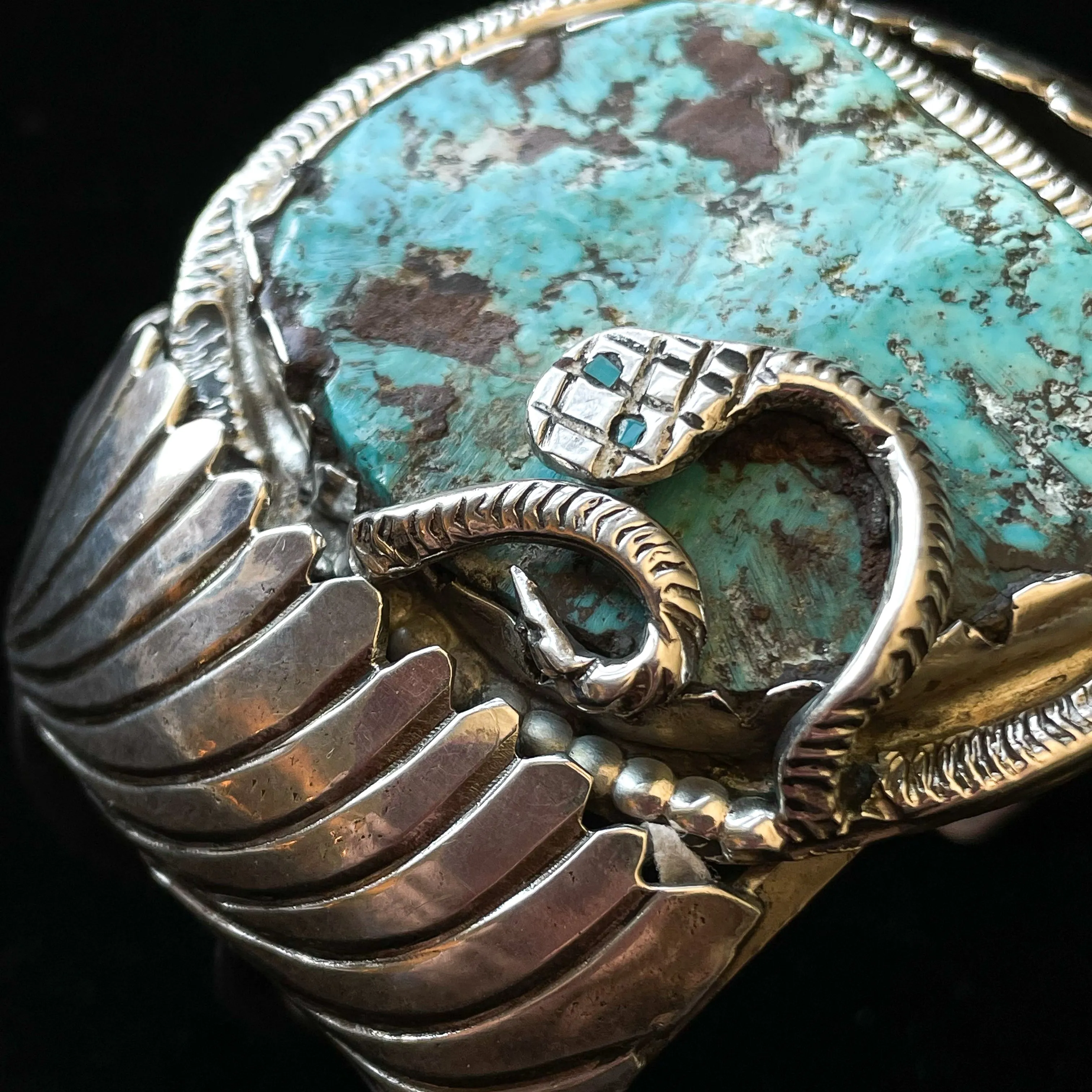 Dan Simplicio Sterling Turquoise Snake Statement Cuff Bracelet