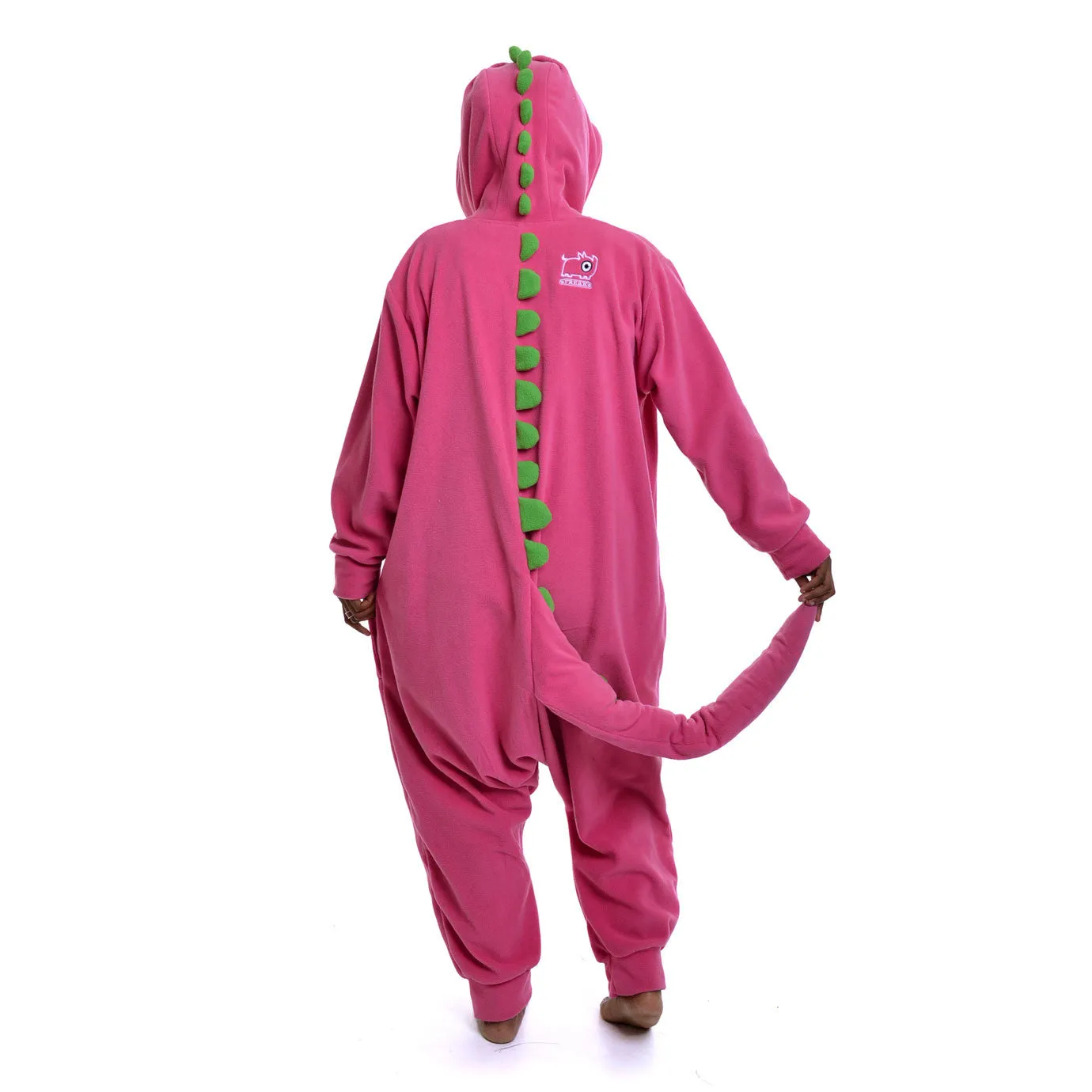 Dinosaur Onesie (pink/ lime green)