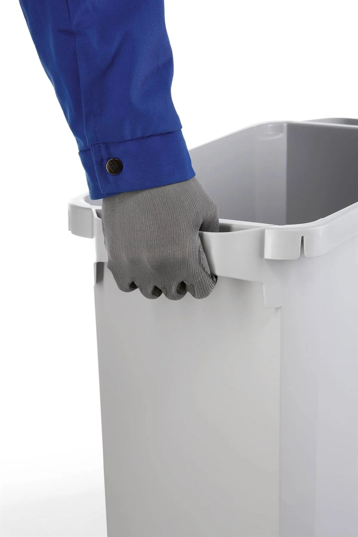 Durable DURABIN Grey Rectangular Recycling Bin   Green Hinged Bottle Lid | 60L