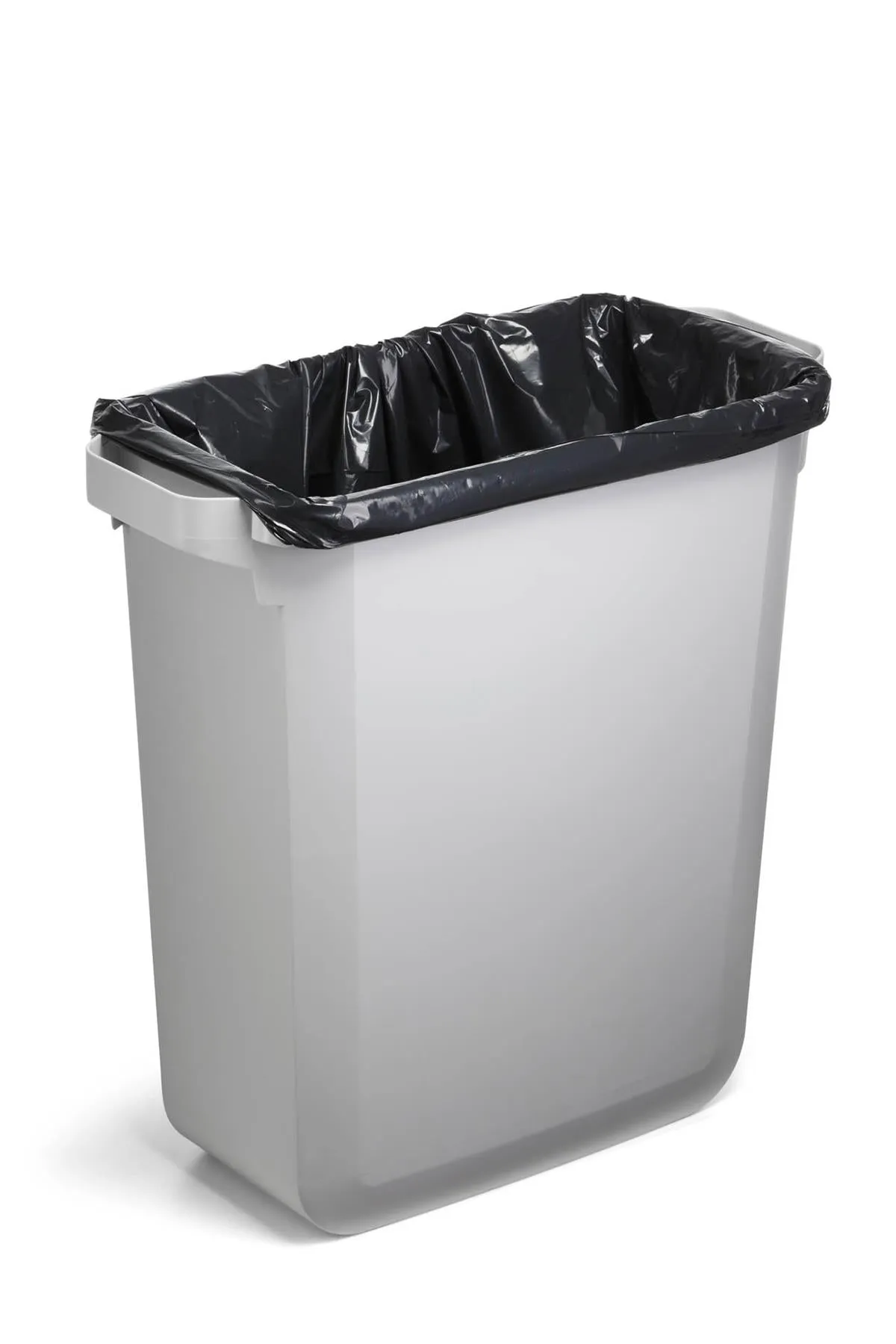 Durable DURABIN Grey Rectangular Recycling Bin   Green Hinged Bottle Lid | 60L