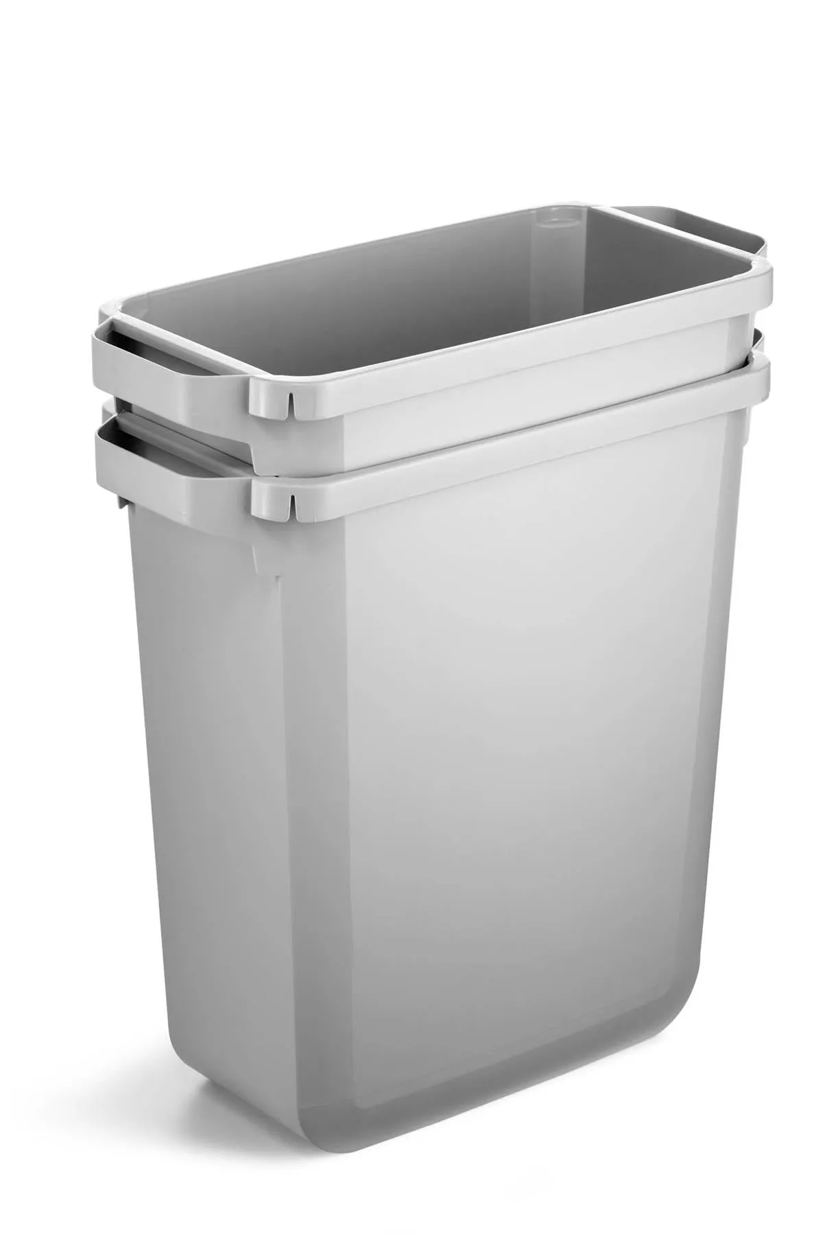 Durable DURABIN Grey Rectangular Recycling Bin   Green Hinged Bottle Lid | 60L