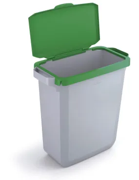 Durable DURABIN Grey Rectangular Recycling Bin   Green Hinged Lid | 60L