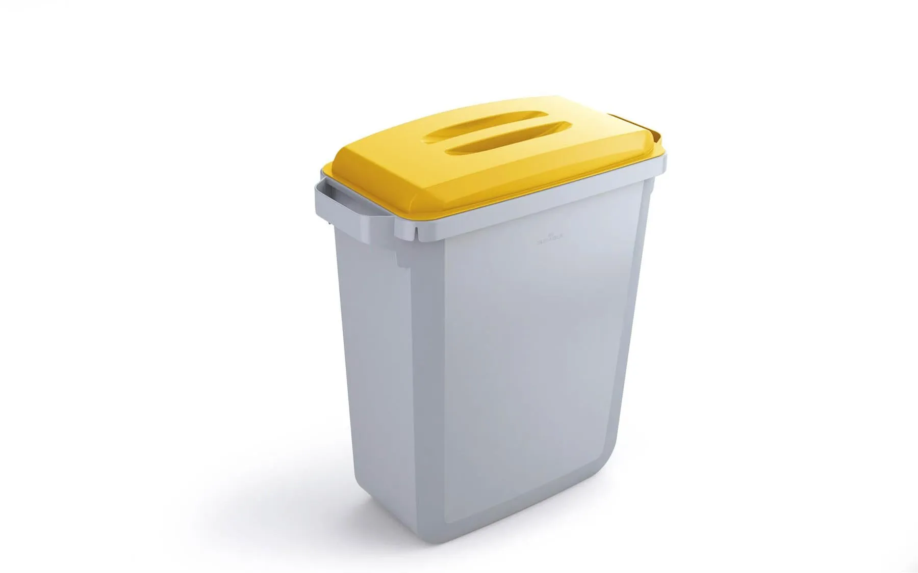 Durable DURABIN Grey Recycling Bin with Yellow Lid   Black Duraframe | 60L