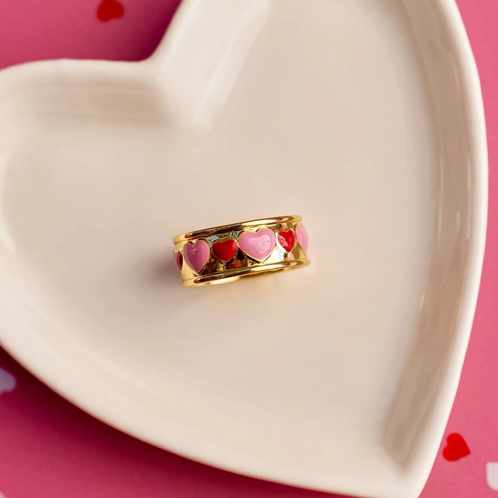 Enamel Heart Ring