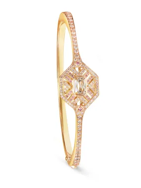 Fifth Avenue Ashoka Diamond Yellow Gold Bangle