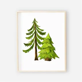 Forest Trees Digital Nursery Print 1