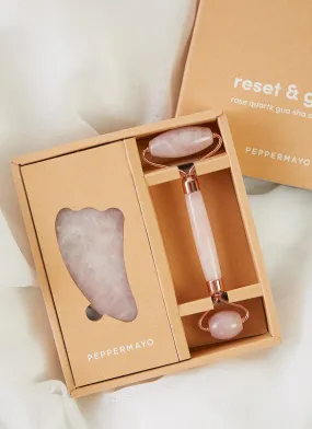 Gua Sha & Roller Set - Rose Quartz