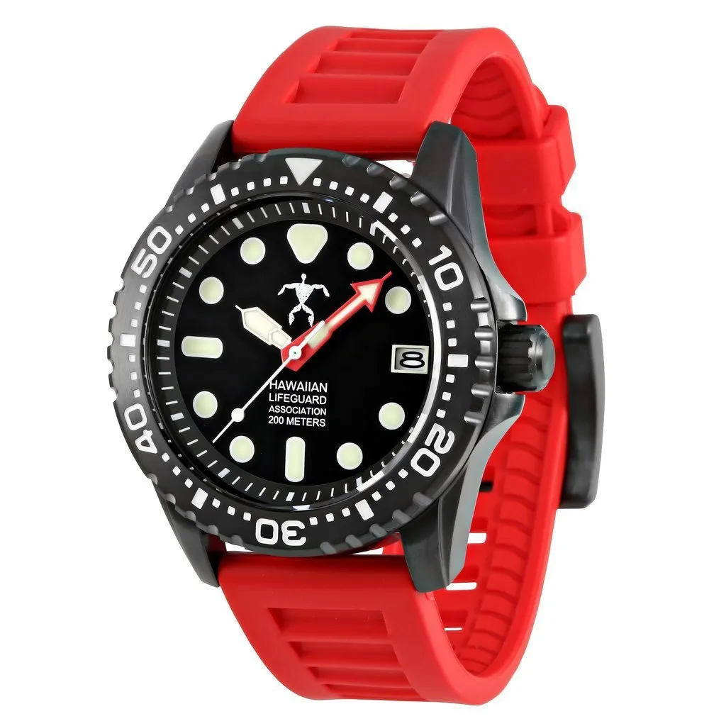 Hawaiian Lifeguard Association All Black Red