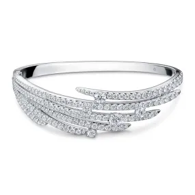 Hearts On Fire 4.80CTW Vela French Cut Pavé Bangle in 18K White Gold