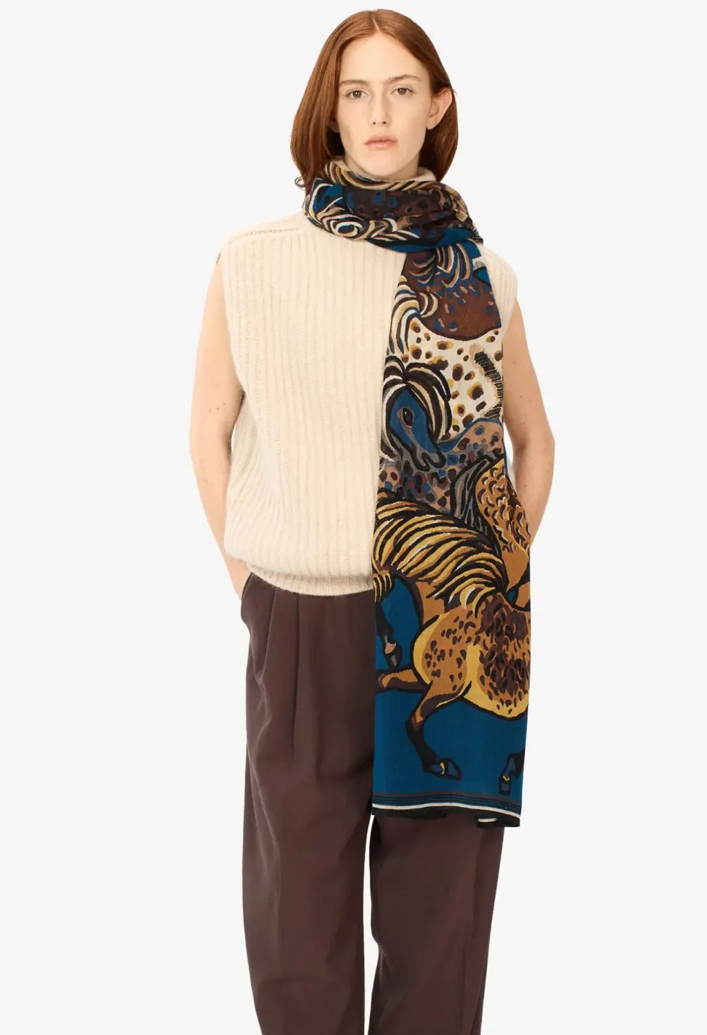 INOUI EDITIONS - 80 Western Scarf in Duck Blue