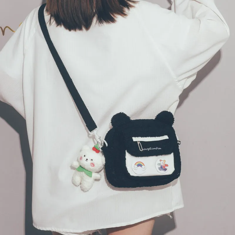 INS CUTE BEAR PLUSH CARTOON SHOULDER BAG BY9021